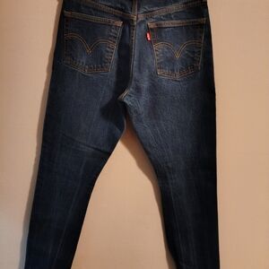 Levi's 501 Dark Blue Straight Leg Jeans